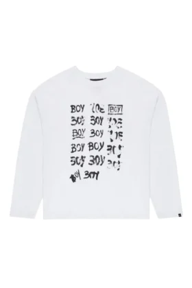 Boy Repeat Long Sleeve Graphic Top