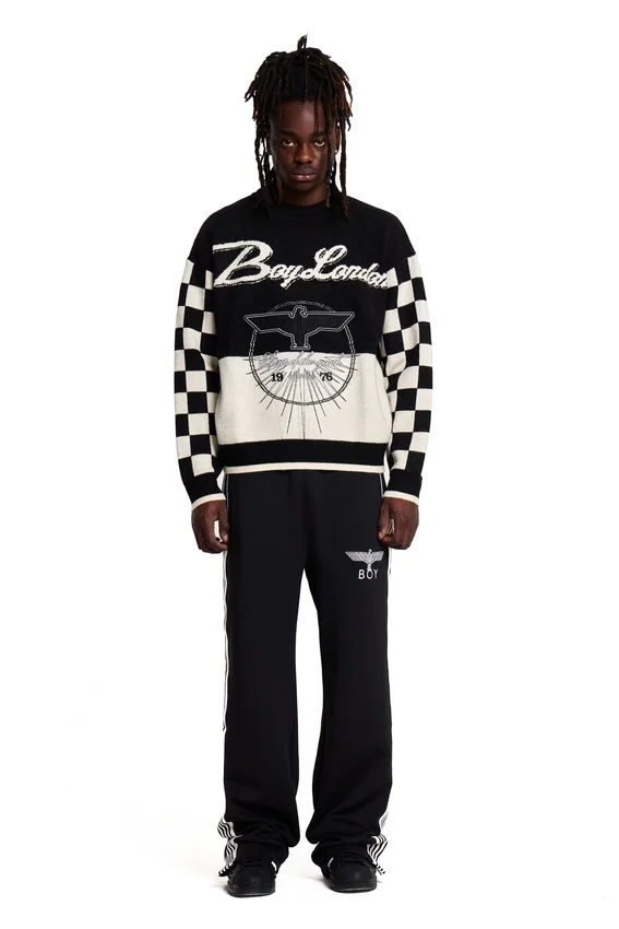 Chequered Sleeve Knit