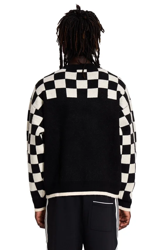Chequered Sleeve Knit