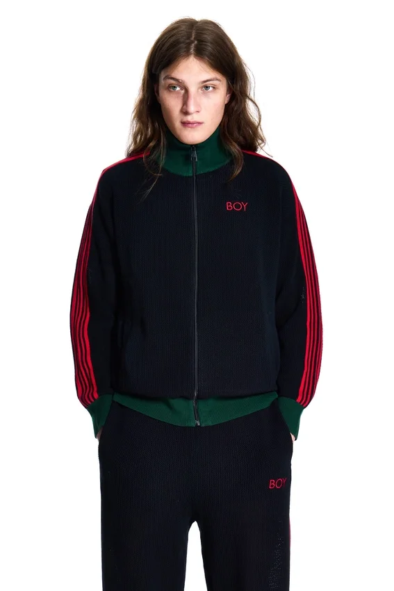 Crochet Black Tracksuit Jacket