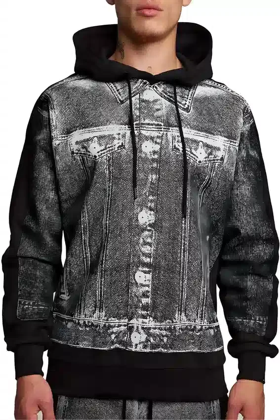 Denim Graphic Hoodie