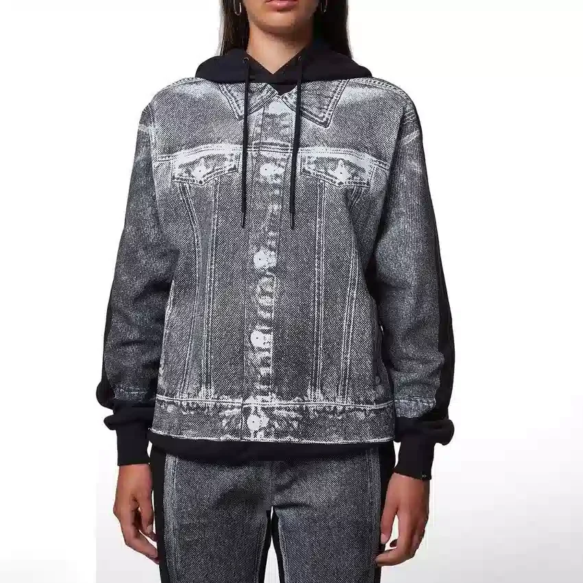 Denim Graphic Hoodie