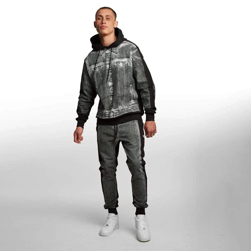 Denim Graphic Hoodie
