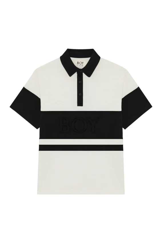 Distressed Stripe Short Sleeve Rugby Top