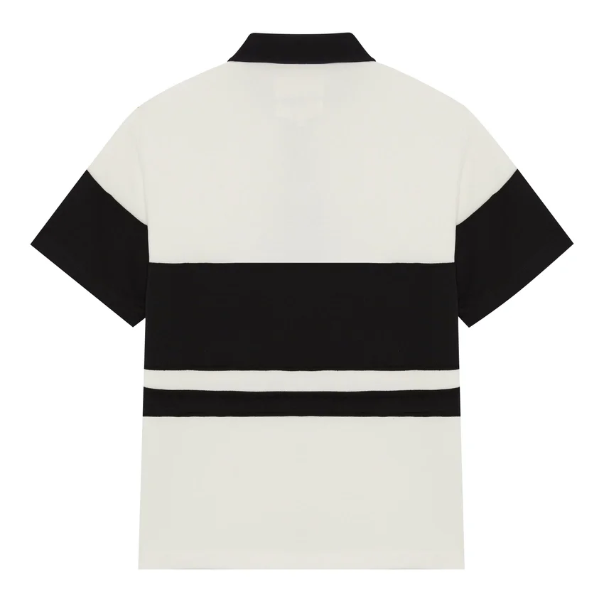Distressed Stripe Short Sleeve Rugby Top
