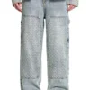 Laser Distressed Denim Trousers