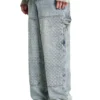 Laser Distressed Denim Trousers