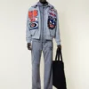 Moto Sticker Bomber Varsity Jacket