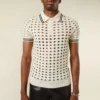 Open Mesh Knitted Polo T-Shirt
