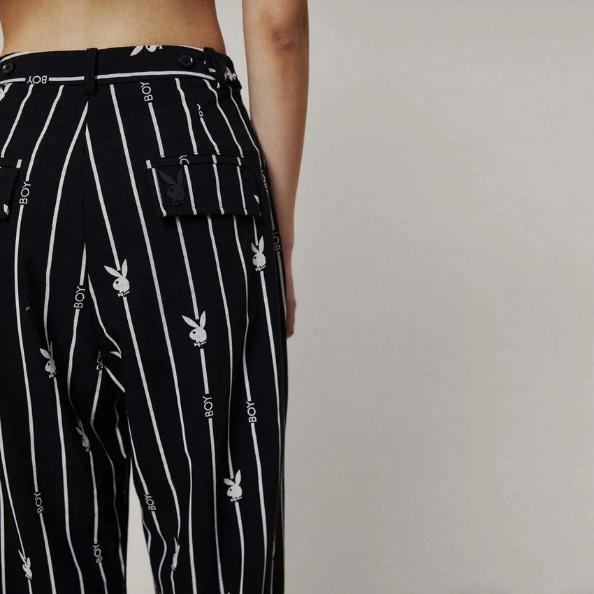 Playboy X Boy Bunny Pinstripe Trousers